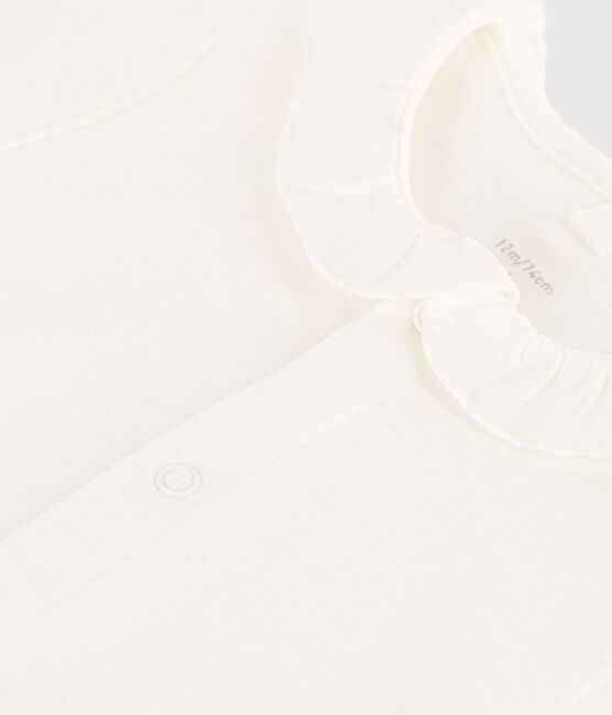 Body bebè a manica corta con colletto in cotone bianco MARSHMALLOW