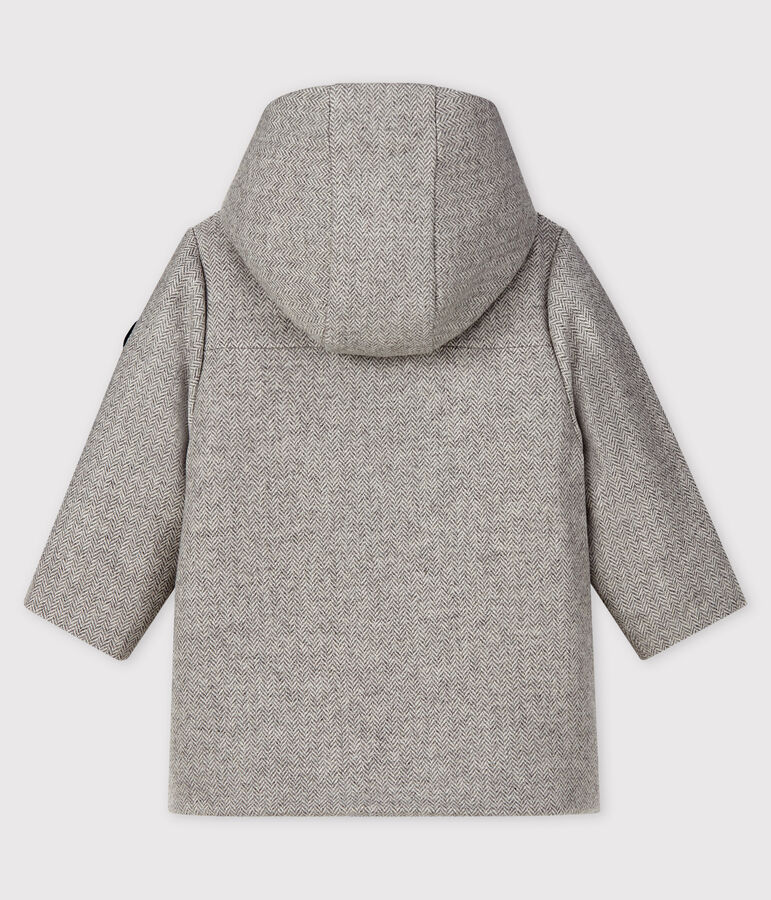 Cappotto beb&egrave; maschio in lana grigio GRIS CHINE