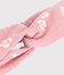 Bandeau bébé en gaze de coton imprimé fleurs rosa CHARME/bianco MARSHMALLOW