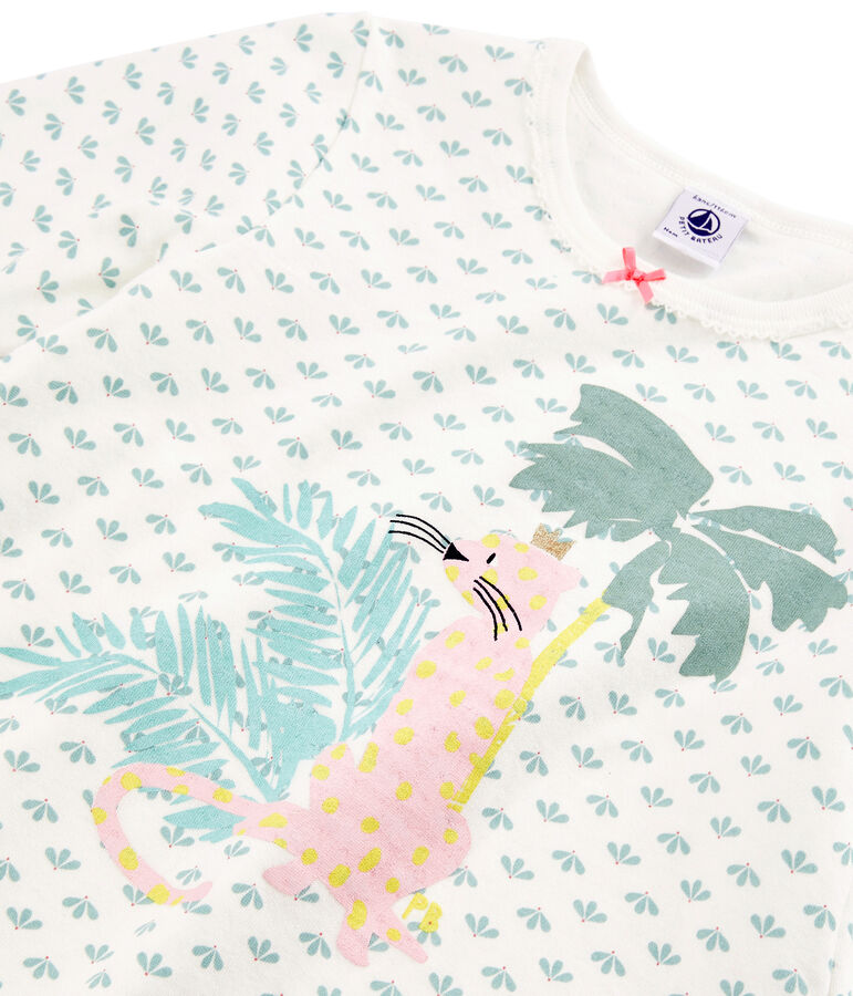 Pigiama bambina in tubique bianco/multicolore