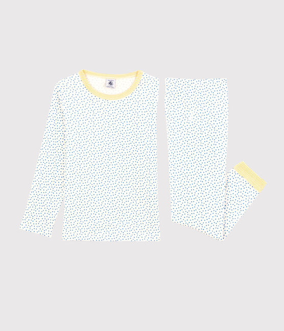 Pigiama fantasia bambina/bambino in cotone biologico bianco MARSHMALLOW/blu BRASIER
