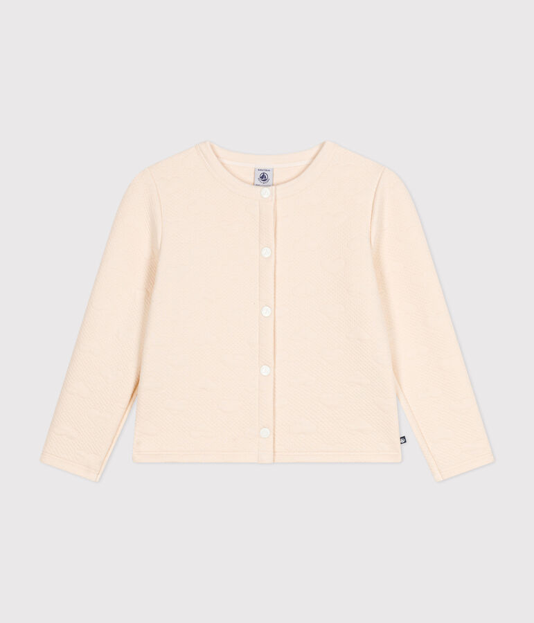 Cardigan in tubique bambina ecru