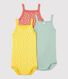 Set di 3 body a fiori con spalline in cotone