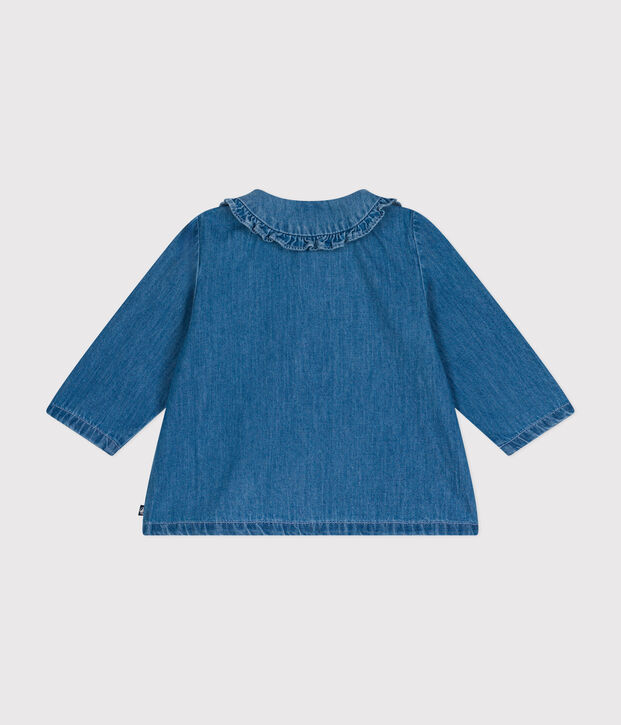 Blusa in denim leggero neonato blu