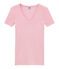 T-shirt donna scollo a V In costina originale 1X1 rosa BABYLONE