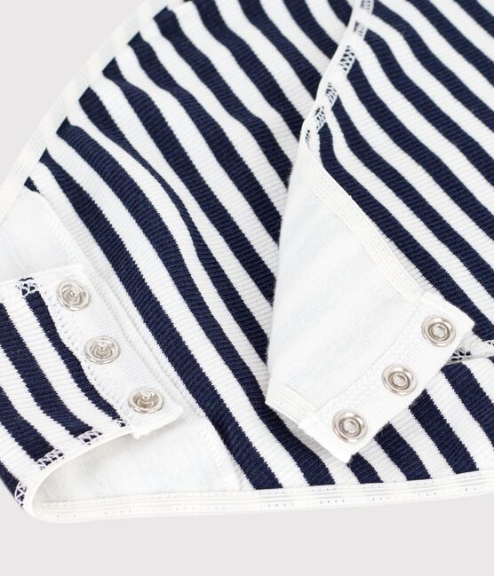 Body a maniche corte donna in cotone a righe blu SMOKING/bianco MARSHMALLOW