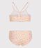 Costume da bagno a due pezzi con stampa bambina bianco/multicolore