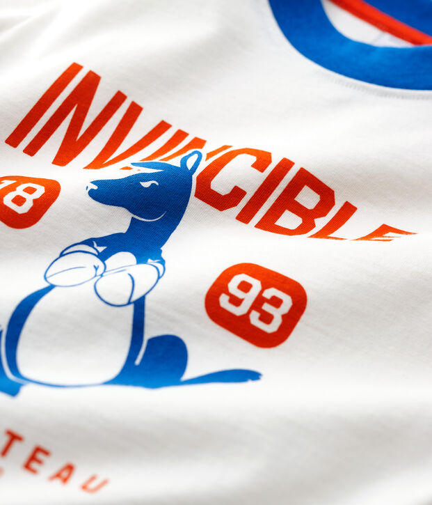 T-shirt bambino a maniche lunghe in cotone bianco