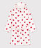 Accappatoio bimbo/bimba in spugna con motivo cuore bianco MARSHMALLOW/rosso TERKUIT