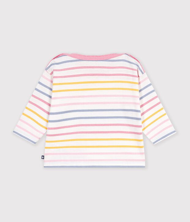 Marini&egrave;re in cotone neonato bianco/multicolore