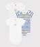 Set da 3 body incrociati a maniche corte in cotone Parigi neonato variante 1