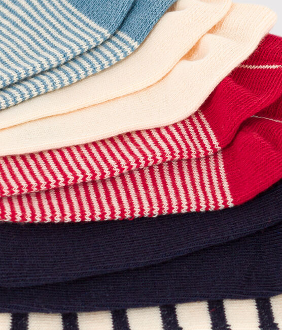 Set di 5 paia di calzini bambino in jersey di cotone a righe variante 1