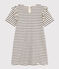 Abito a maniche corte in cotone a righe bambina bianco AVALANCHE/blu SMOKING