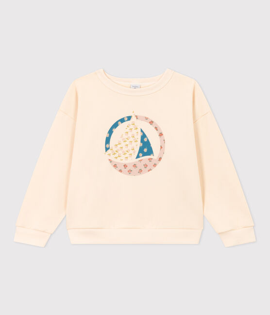 Felpa in molleton bambina ecru AVALANCHE