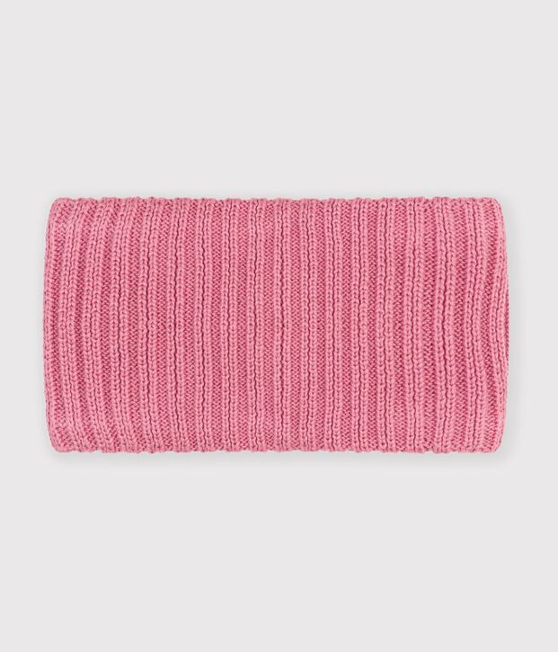 Snood in maglia tinta unita foderata in pile neonata rosa