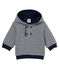 Felpa con cappuccio in ovatta rigata neonato blu SMOKING/bianco MARSHMALLOW