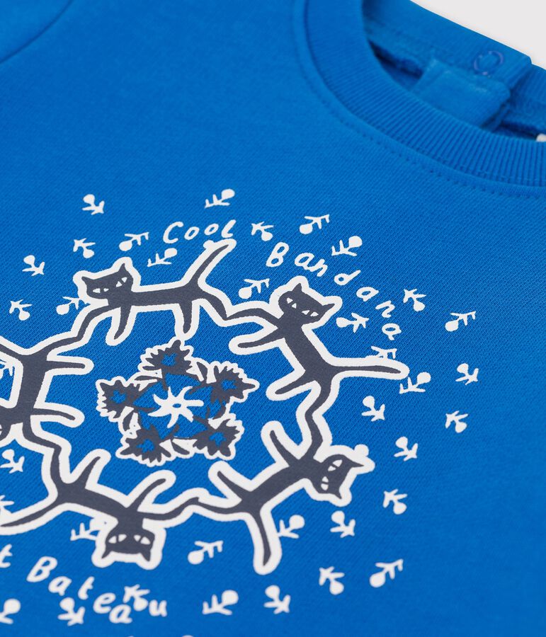 Felpa beb&egrave; in tessuto felpato blu