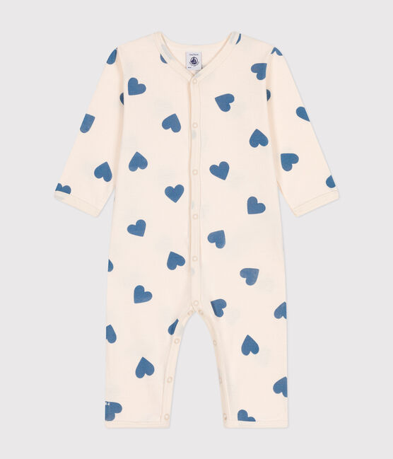 Pigiama senza piedini in cotone con stampa neonato blu AVALANCHE/ BEACH