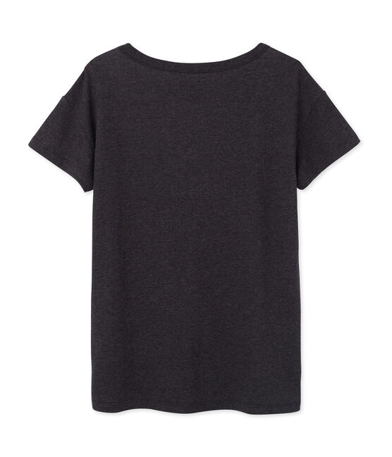 Maxi t-shirt donna in tubique extra-fine chiné grigio CITY CHINE