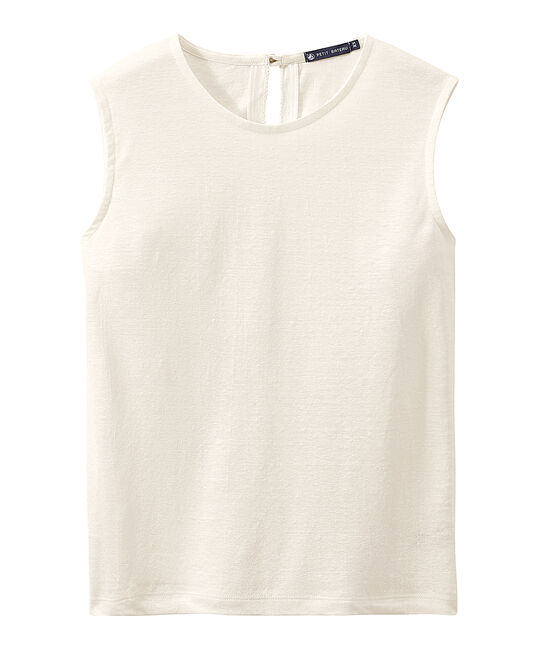 Top donna senza maniche in lino bianco LAIT