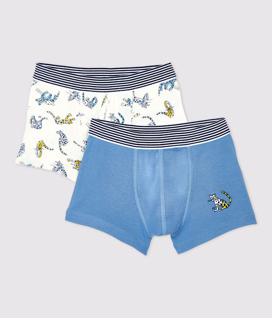 Confezione da 2 boxer bambino fantasia pantere in cotone biologico variante 1