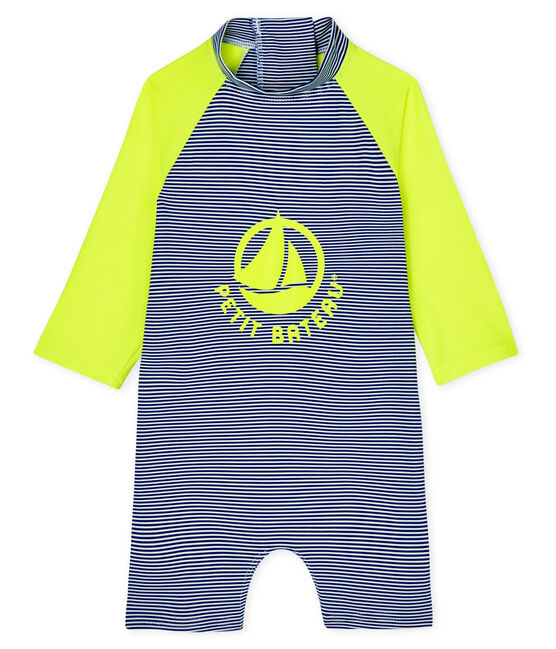 Tuta mare ecoresponsabile bimba/bimbo blu SURF/bianco MARSHMALLOW