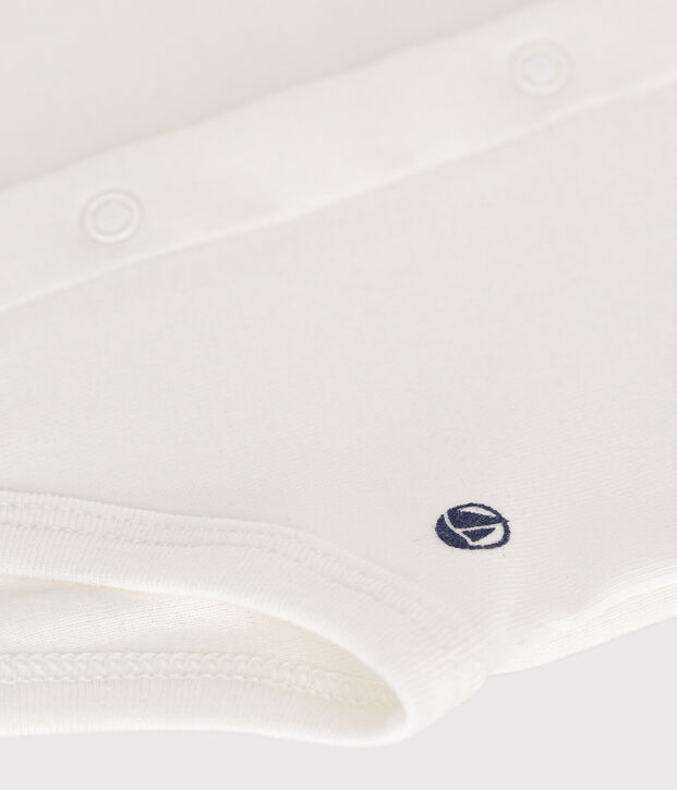 Body manica corta con colletto beb&egrave; bianco