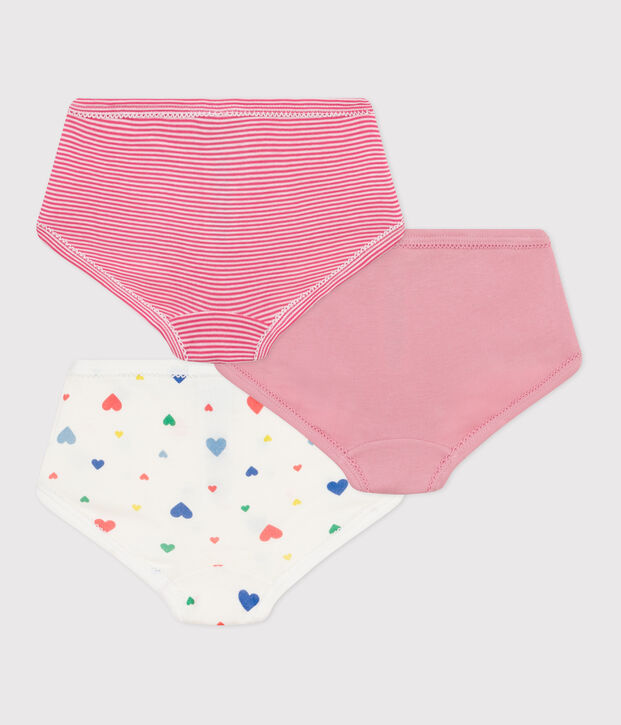Set di slip a vita alta in cotone con stampa a cuori bambina multicolore