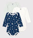 Confezione da 3 body bebè con stelle fosforescenti in cotone