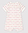 Tuta corta "Petit Bateau Je t'aime" in jacquard di cotone biologico bianco MARSHMALLOW/rosso PEPS