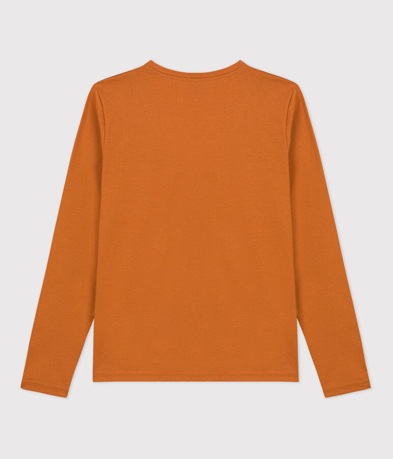 T-shirt La Regular scollo a V in cotone Donna marrone ECUREUIL