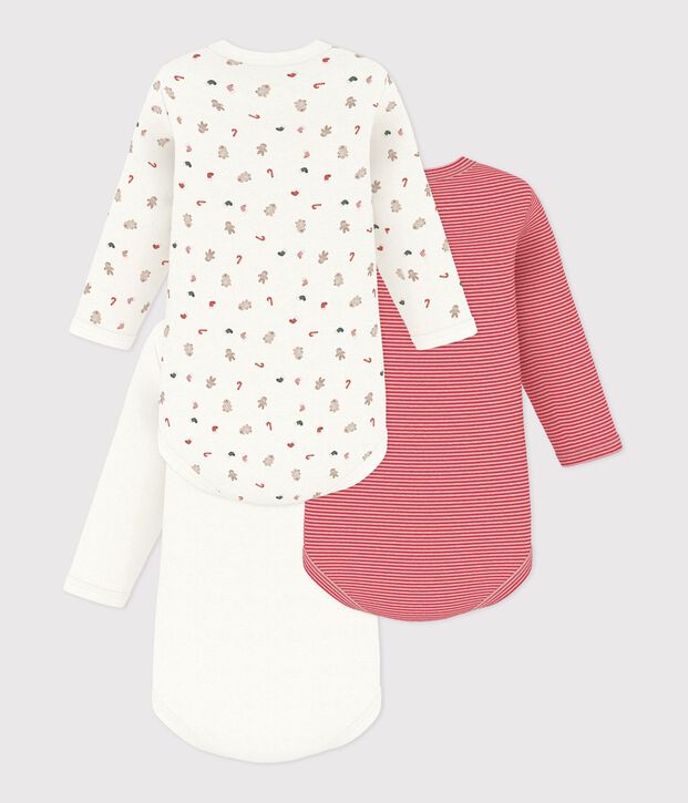 Set di body a maniche lunghe in cotone con stampa Natale neonato multicolore