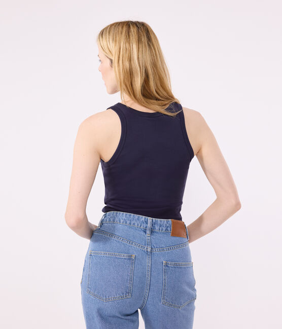 Canotta Iconica in cotone donna blu SMOKING