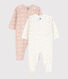 Set di due tutine pigiama in cotone a fiori con balene rosa
