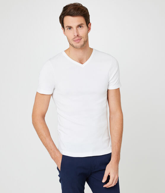 T-shirt maniche corte scollo a V uomo bianco ECUME