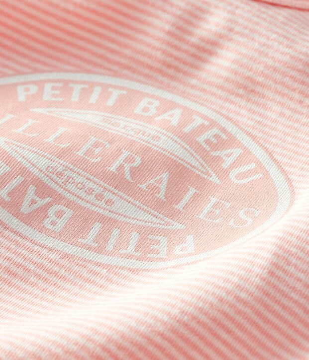 Tutina senza piedi a costine arancione/bianco