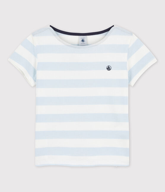 T-shirt a maniche corte in cotone bambina PLEINAIR/ MARSHMALLOW