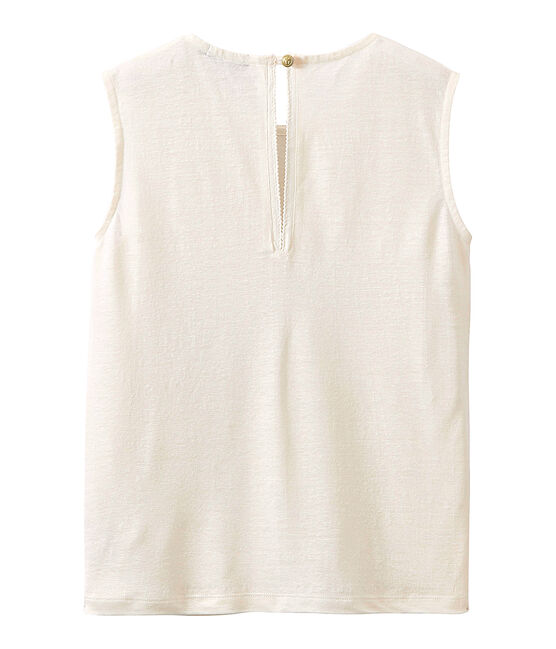Top donna senza maniche in lino bianco LAIT