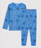 Pigiama bandana bambina/bambino in cotone biologico blu BRASIER/bianco MULTICO
