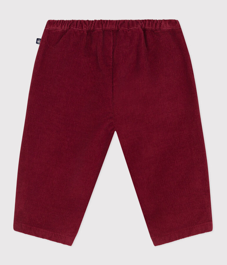 Pantaloni in velluto tinta unita neonato rosso