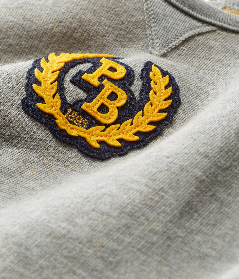 Tutina lunga da beb&egrave; maschio in molleton grigio/giallo