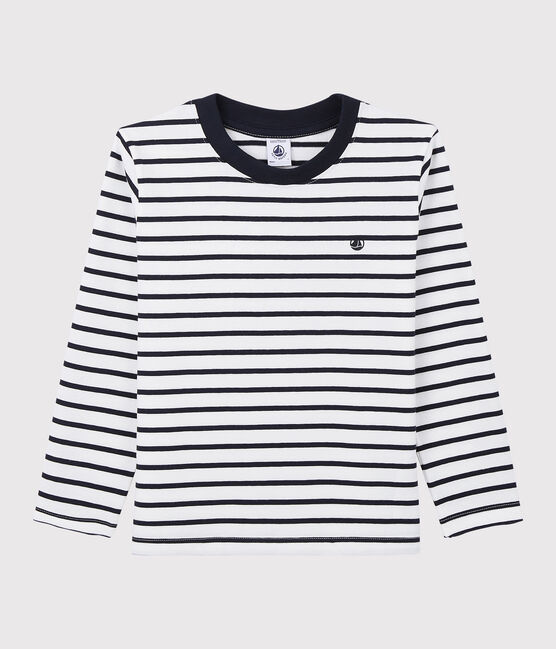 T-shirt in jersey bambina - bambino bianco MARSHMALLOW/blu SMOKING