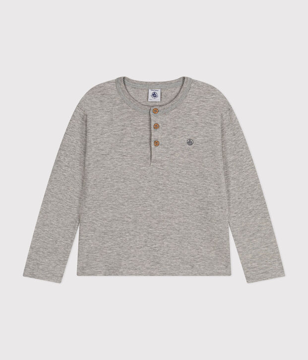 T-shirt a maniche lunghe in cotone bambino grigio