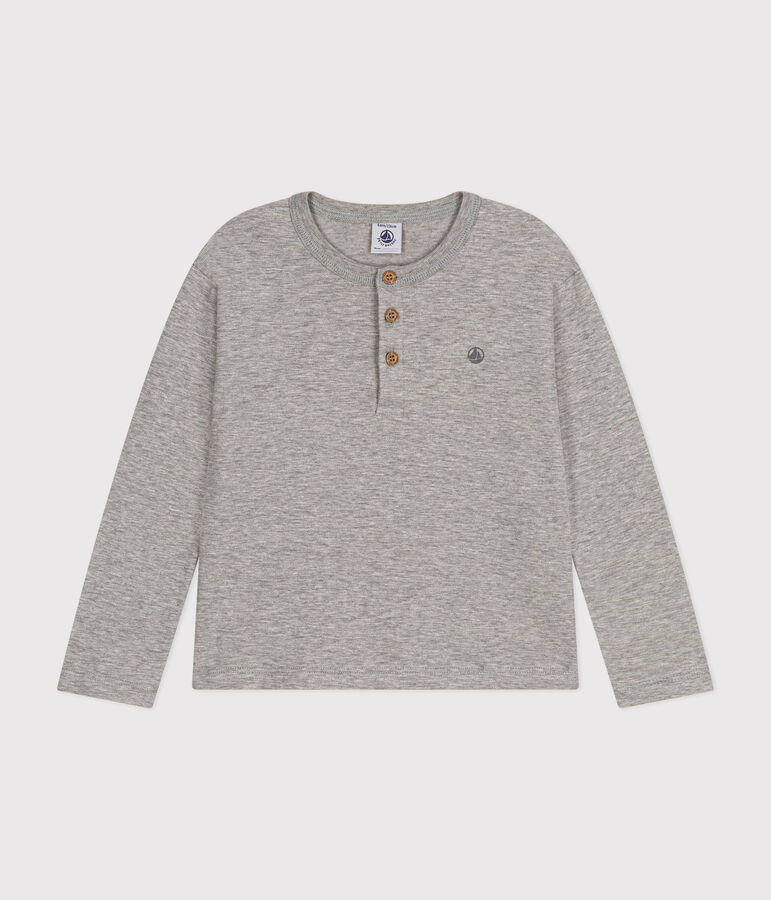 T-shirt a maniche lunghe in cotone bambino grigio CHATON CHINE