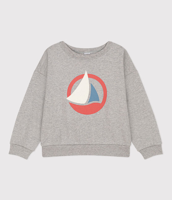 Felpa in molleton bambino grigio CHATON CHINE