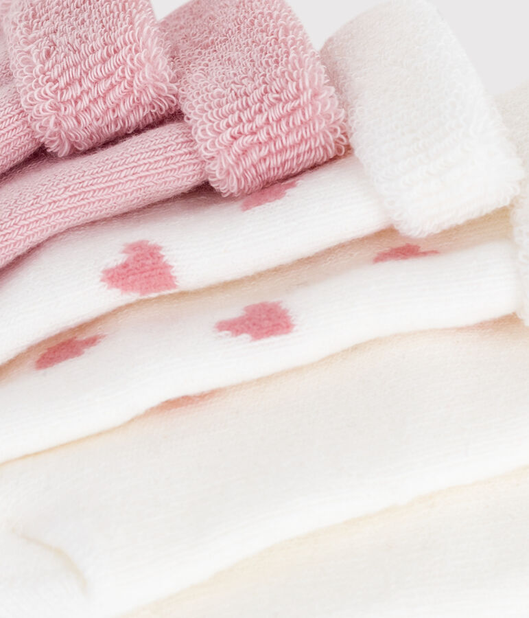 Set di calzini nascita in cotone tinta unita multicolore