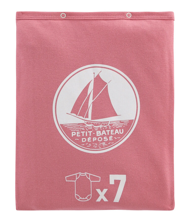 Pochette a sorpresa contenente 7 body a maniche lunghe per femminucce multicolore