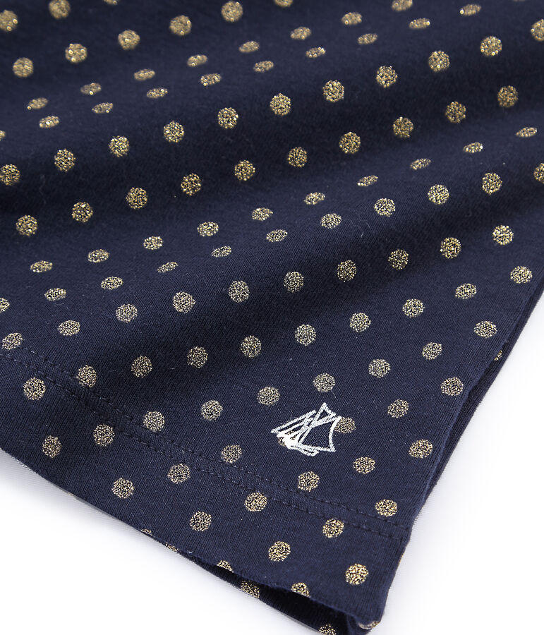 Dolcevita a pois per bambina blu/giallo