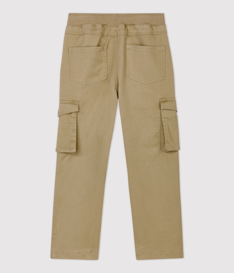 Pantaloni in gabardine bambino beige