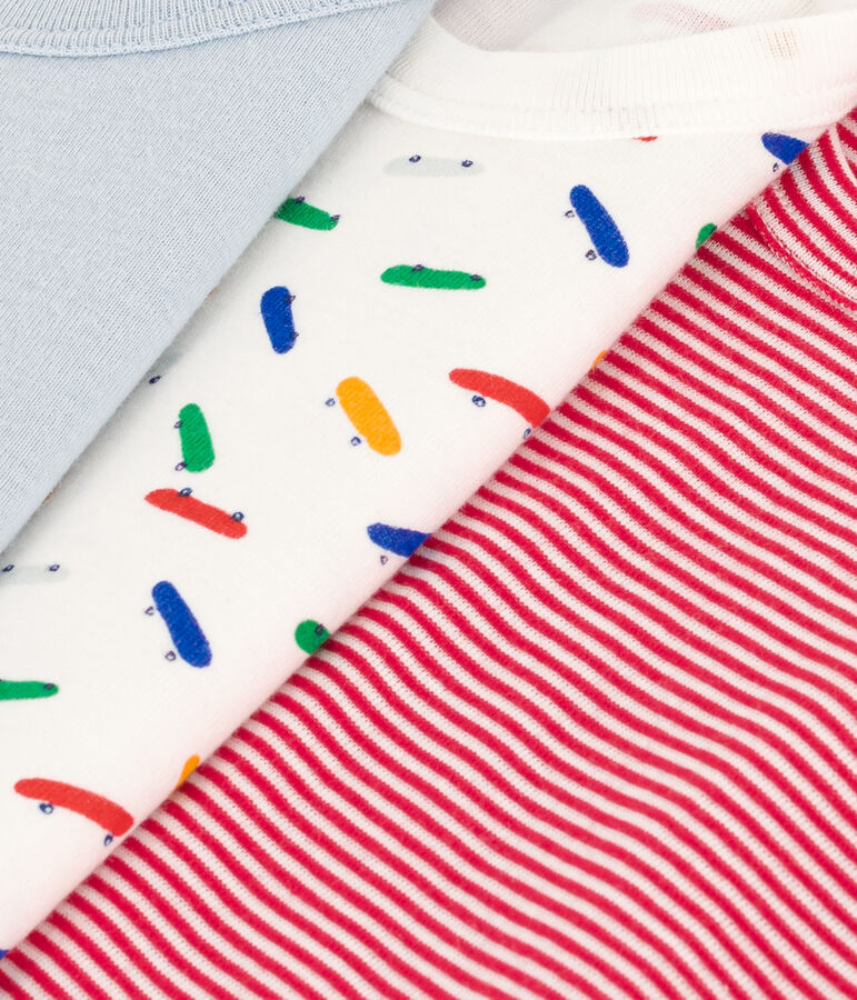 Confezione da 3 canottiere bambino in cotone motivo skateboard variante 1